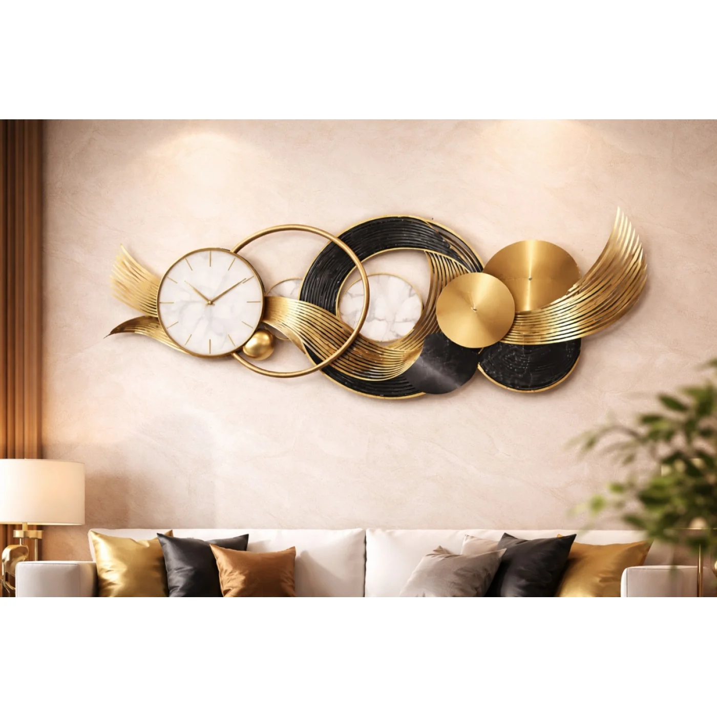 Aurelia Time Luxe Wall Art with Clock
