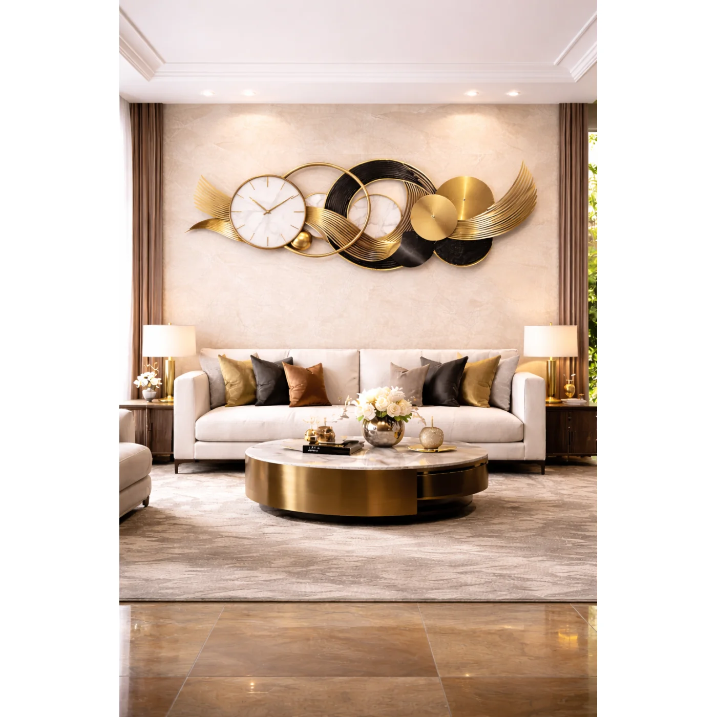 Aurelia Time Luxe Wall Art with Clock
