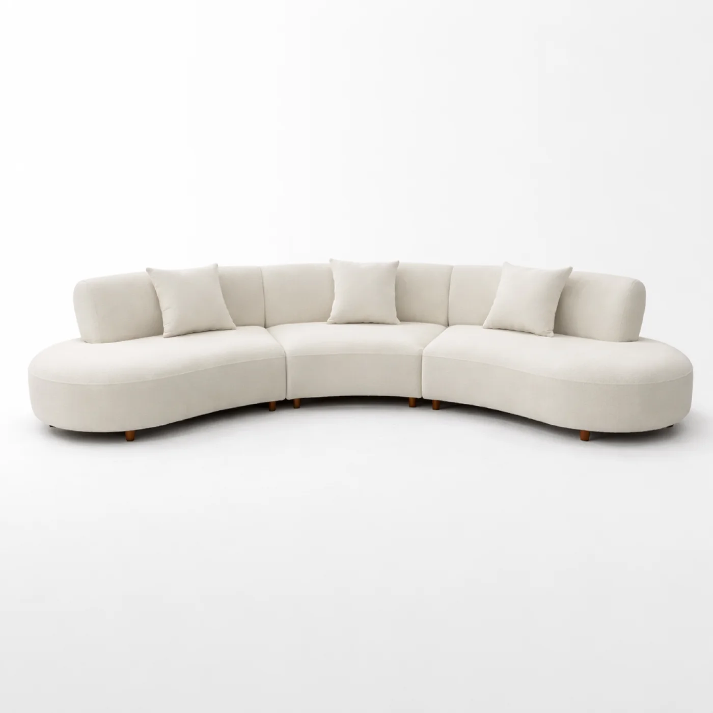 Modern Curved Modular Sectional Sofa – Luxury Ivory White Designer Lounge
