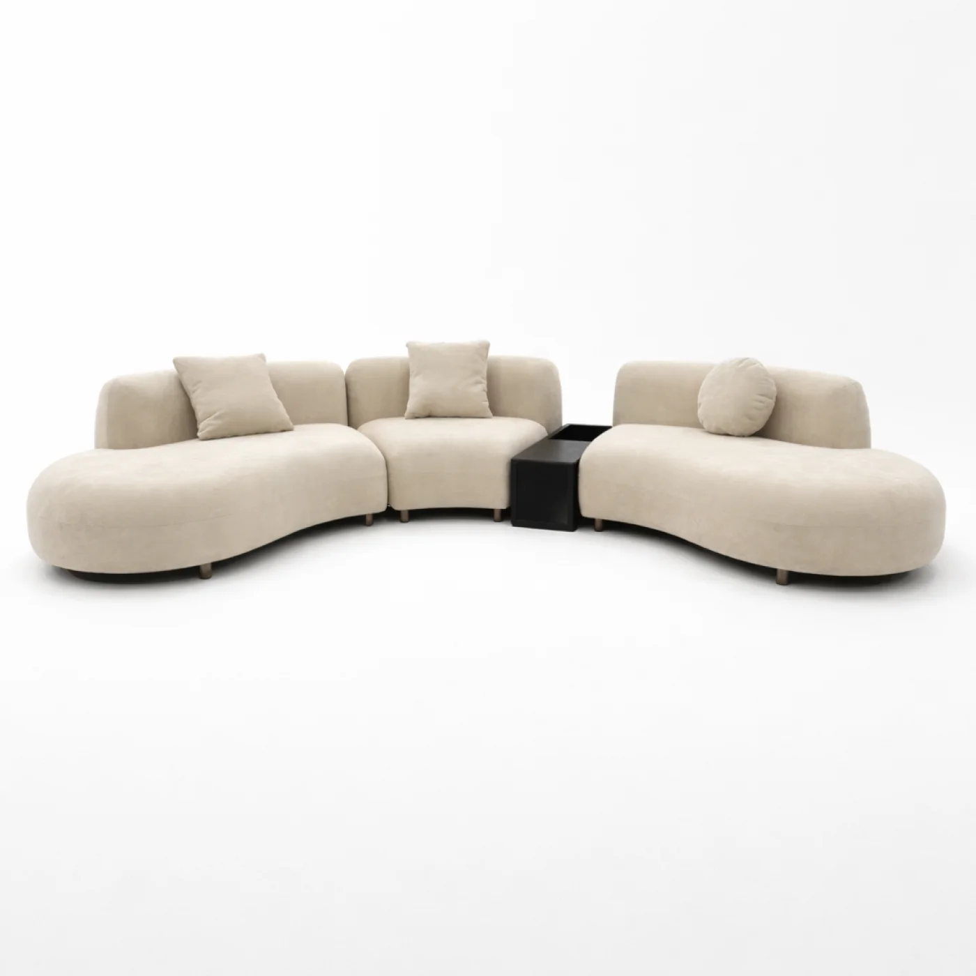 Modern Curved Modular Sectional Sofa – Luxury Ivory White Designer Lounge