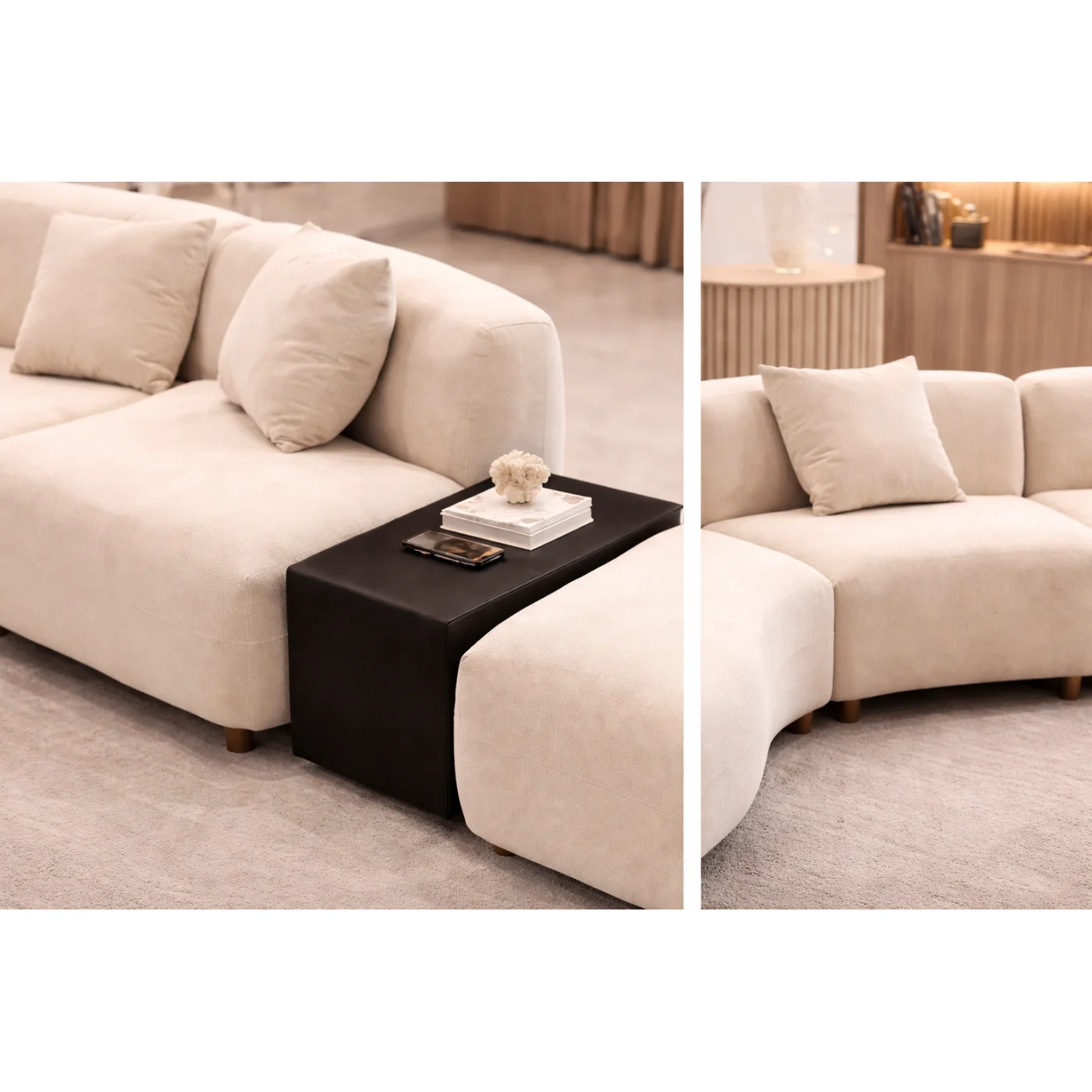 Modern Curved Modular Sectional Sofa – Luxury Ivory White Designer Lounge