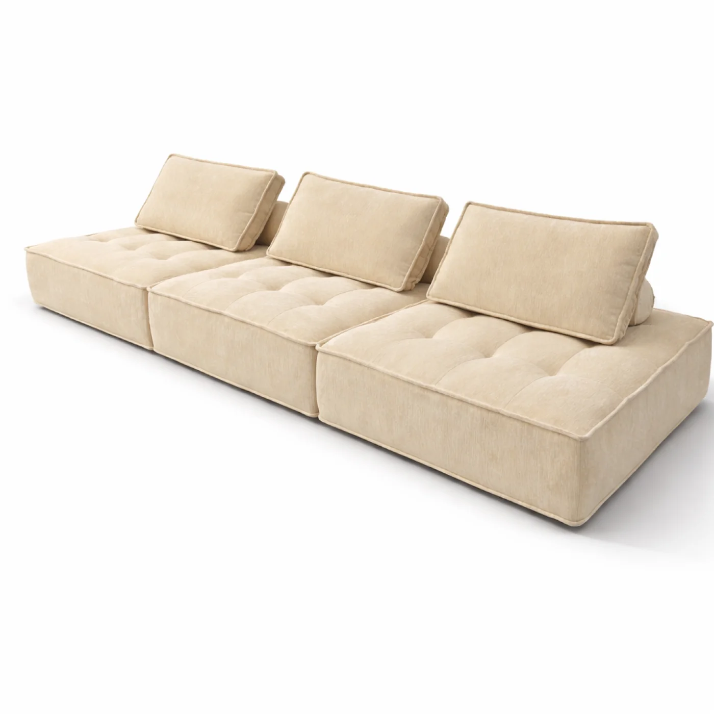 Modular Luxe 3-Seater Sofa – Cream Beige