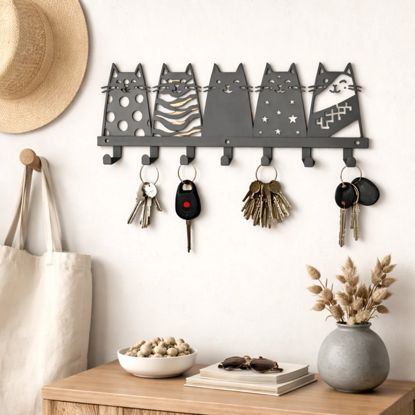 Ruff Decor WhimsiCat Wall Key Holder