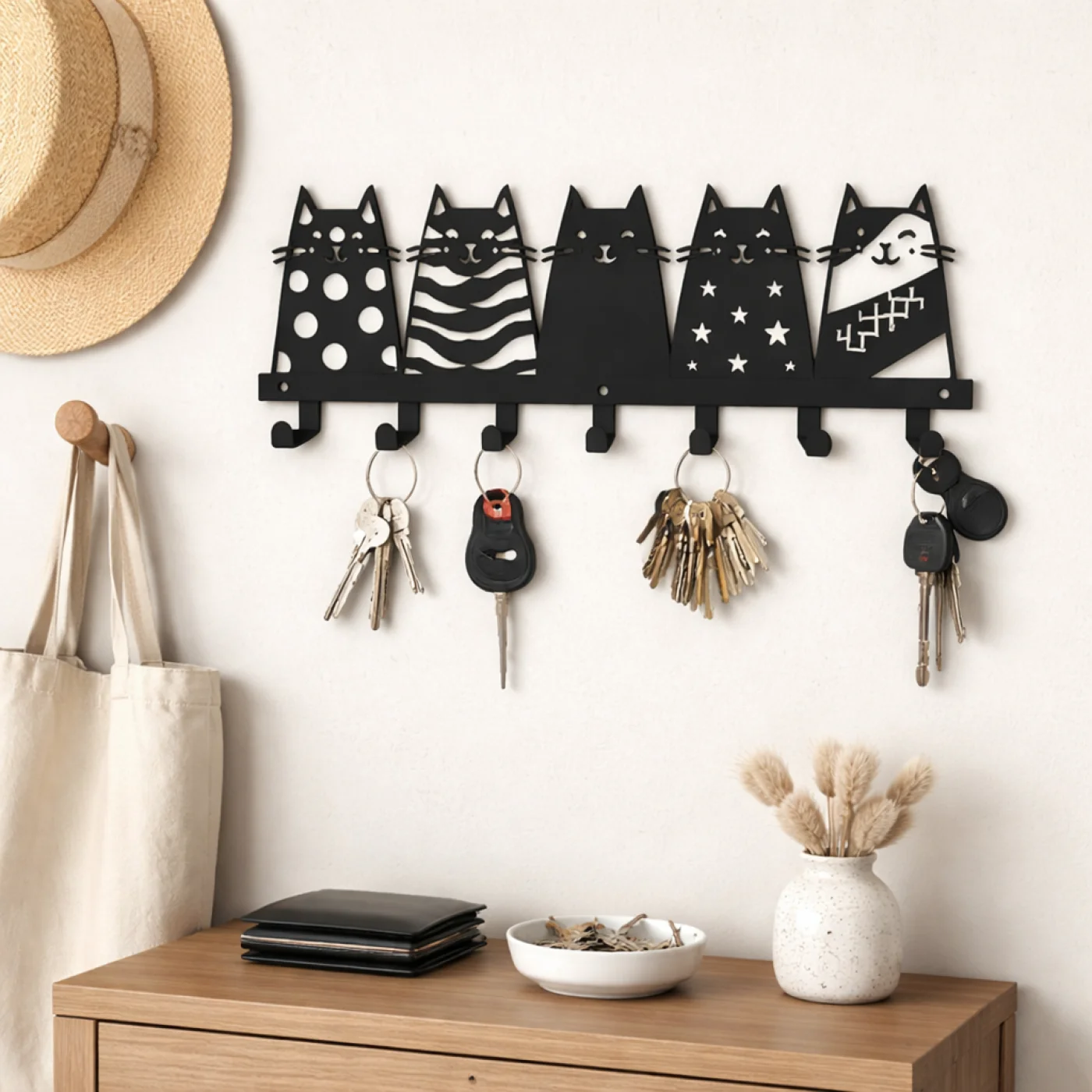 Ruff Decor WhimsiCat Wall Key Holder