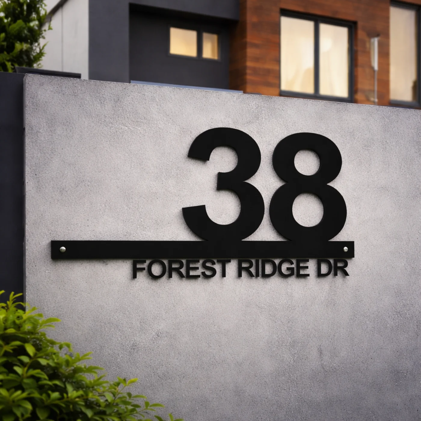 Ruff Decor NoirLine™ Custom Address Wall Plaque