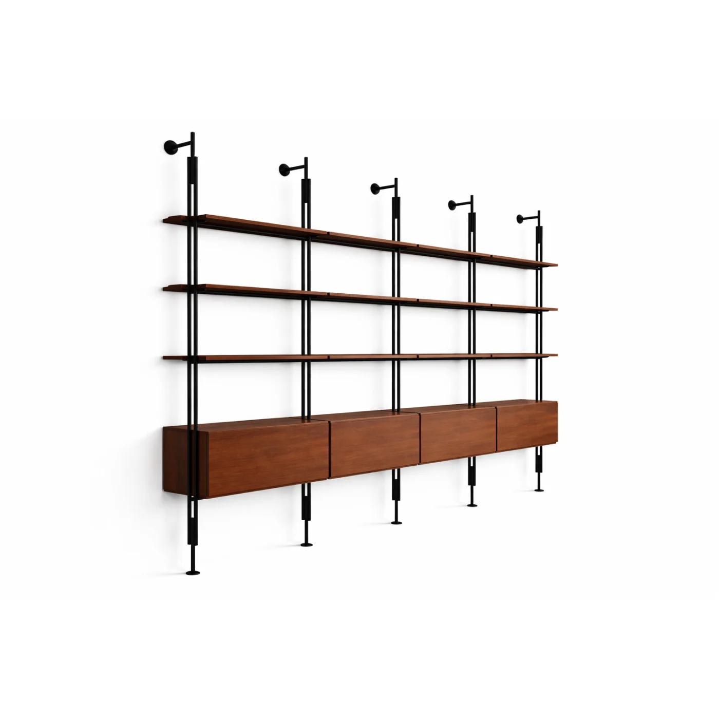 Ruff Decor Aurelian Wall System™ – Modular Walnut & Matte Black Library Unit