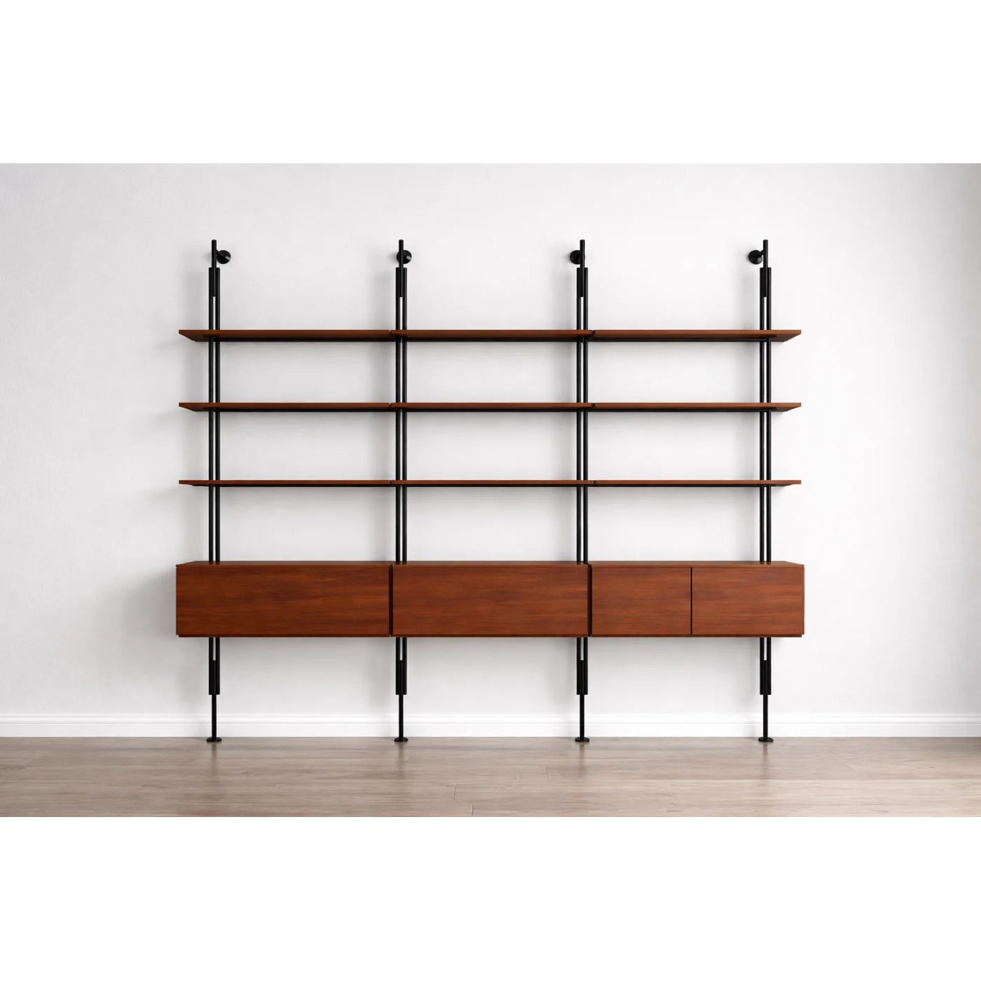 Ruff Decor Aurelian Wall System™ – Modular Walnut & Matte Black Library Unit