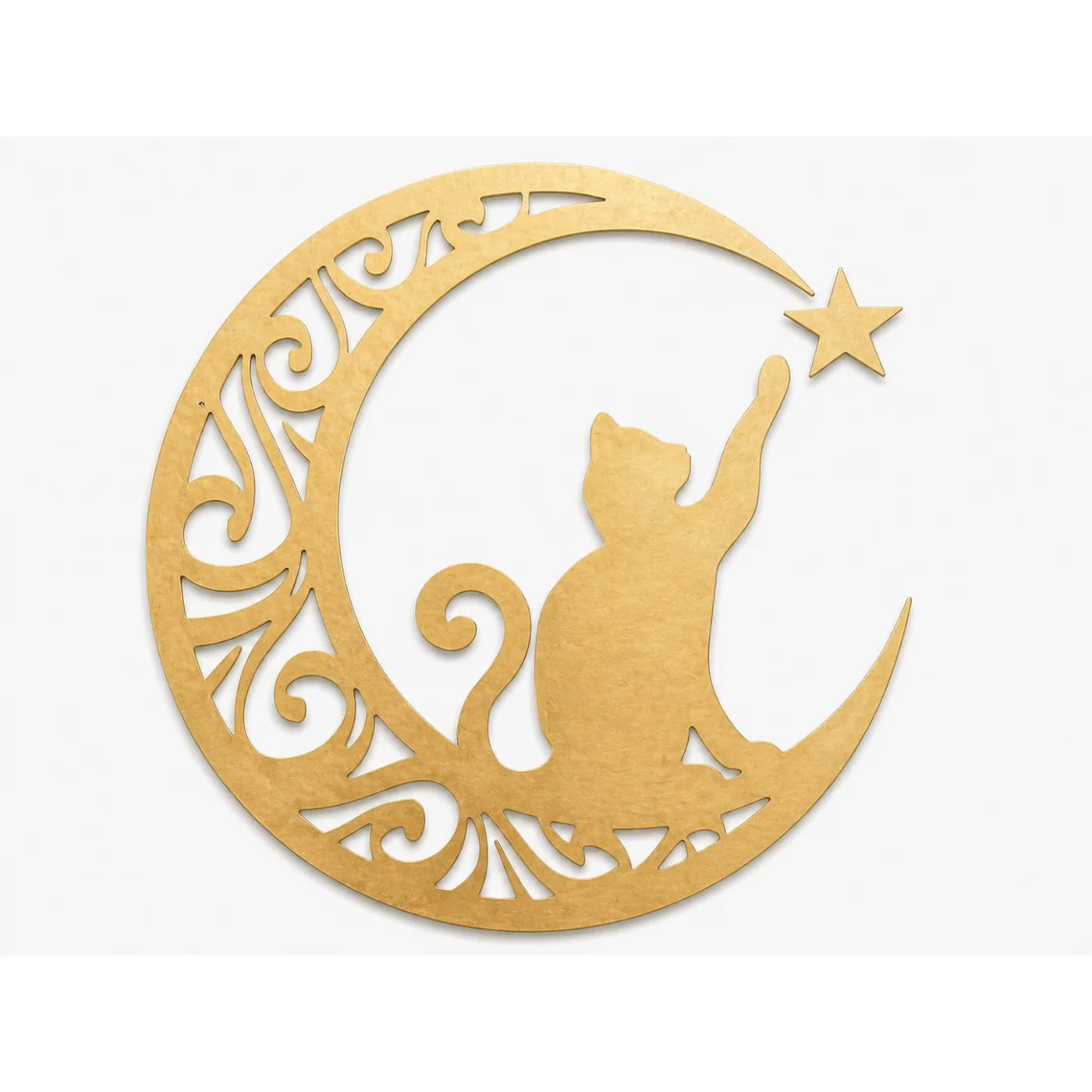 Luna Cat Crescent Metal Wall Art
